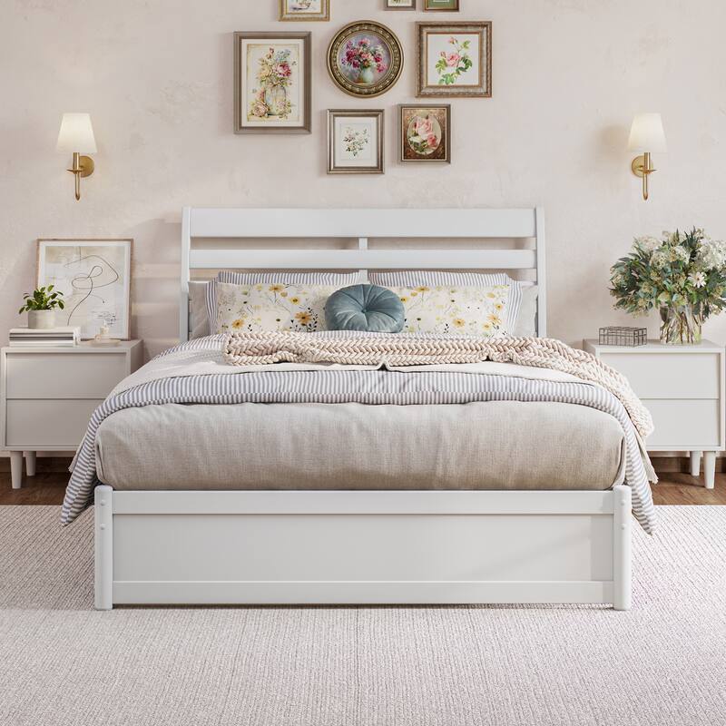 Emelie Platform Bed with Panel Footboard and Storage Drawers