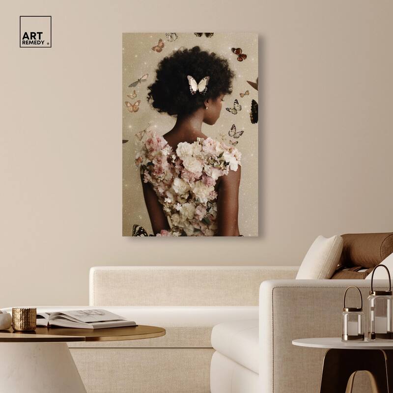 Butterfly Bloom Dress II Canvas by Art Remedy, Gallery Wrapped