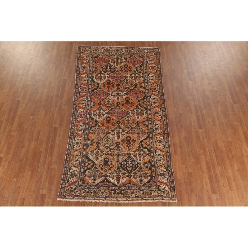 Garden Design Bakhtiari Persian Vintage Area Rug Handmade Wool Carpet - 4'11"x 9'10"