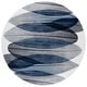 preview thumbnail 51 of 90, SAFAVIEH Hollywood Mergita Mid-Century Modern Abstract Rug 6'7" Round - Ivory/Blue