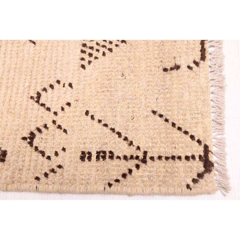 ECARPETGALLERY Hand-knotted Tangier Light Khaki Wool Rug - 6'0 x 9'9