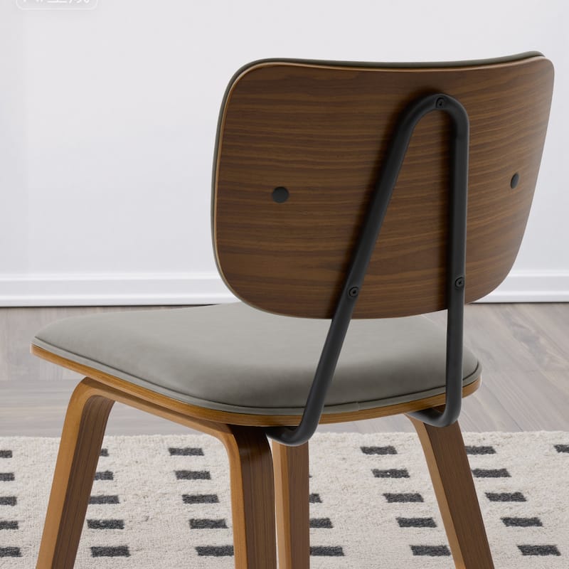 Faux Leather Upholstered Dining Chairs Set of 2/4 with Wood Legs - 32.3"H x 18.5"W x 21.8"D