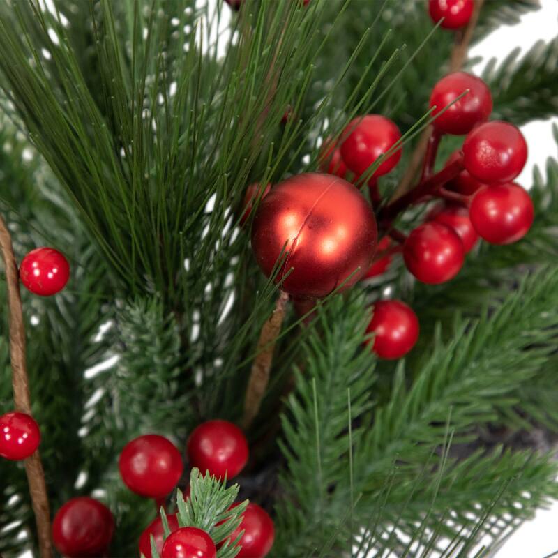 real touch™️ berries and pine artificial christmas wreath 32" unlit