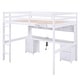 preview thumbnail 7 of 14, Full Size Loft Bed with Integrated Desk, Cabinets, Drawers, Bedside Tray, and Charging Station in White