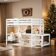 preview thumbnail 1 of 23, Functional Full Loft Bed with Ladder Platform and Built-in Desk, Under Bed Ample Space, Safety and Quality Guaranteed, White White