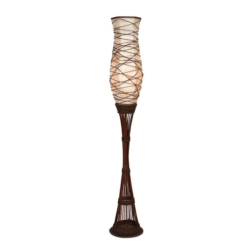 Bamboo Wood Room Floor Lamp - Brown - Roche River Decor - Brown
