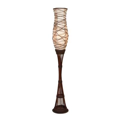 Bamboo Wood Room Floor Lamp - Brown - Roche River Decor