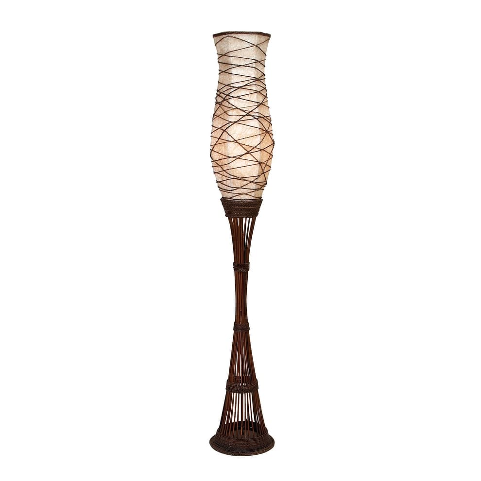 Bamboo Wood Room Floor Lamp - Brown - Roche River Decor