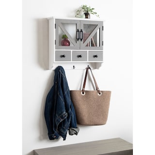 Kate and Laurel Hutchins Decorative Three Drawer Wood Wall Cabinet - 21x6x20
