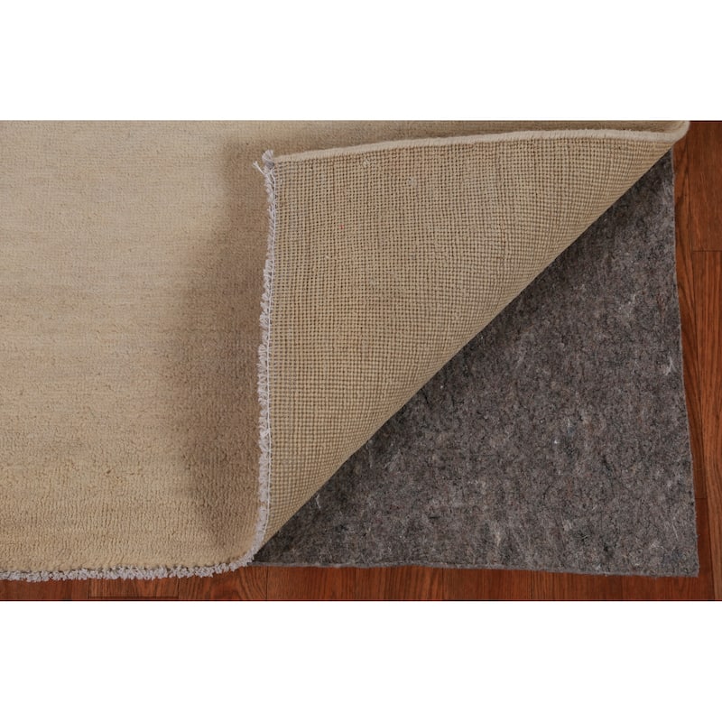 Hand Knotted Oriental 100% Wool Carpet Modern Solid Beige & Ivories Gabbeh Runner Rug - 8' 2'' X 2' 7''