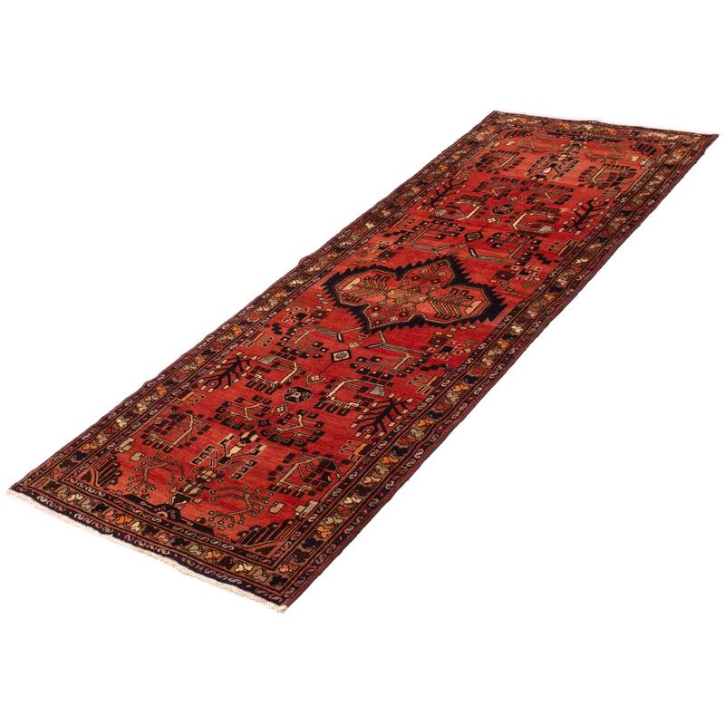 ECARPETGALLERY Hand-knotted Anadol Red Wool Rug - 3'6 x 9'6