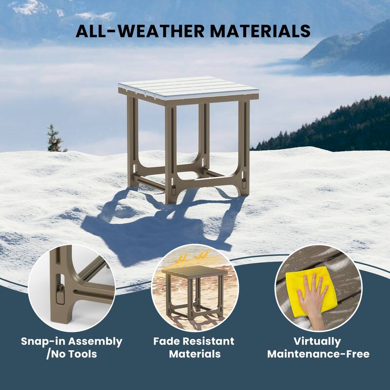 Coastline Outdoor Poly 3-Piece Set Adirondack Chair with Side Table