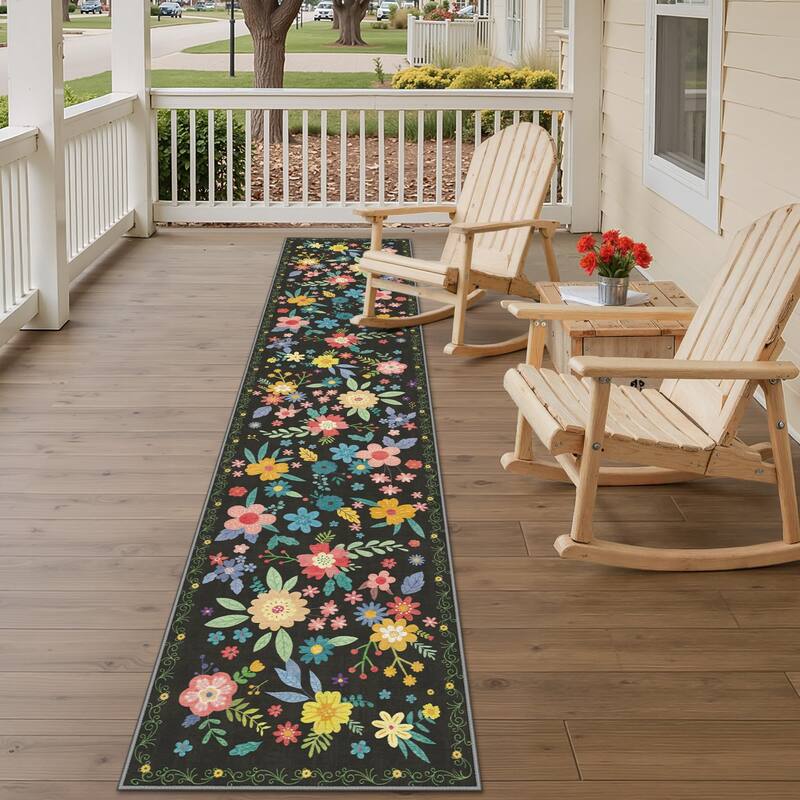 Mcow Quick-Dry Low-Pile Non-Slip Washable Indoor Outdoor Area Rug