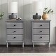 preview thumbnail 28 of 32, Walker Edison Bullrushes Solid Wood 3-Drawer Nightstand, Set of 2 Grey