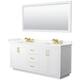 Option White / Giotto Quartz Top / Brushed Gold Hardware