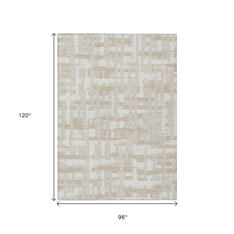 HomeRoots Striped Transitional Rectangle Outdoor Rug