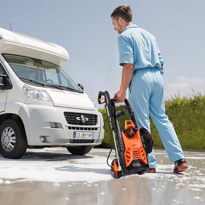 High Power Electric Pressure Washer 1900W 1500PSI 1.2GPM with 4 Nozzles Foam Cannon and 26ft Hose - 11.02 x 9.84 x 29.53 inch