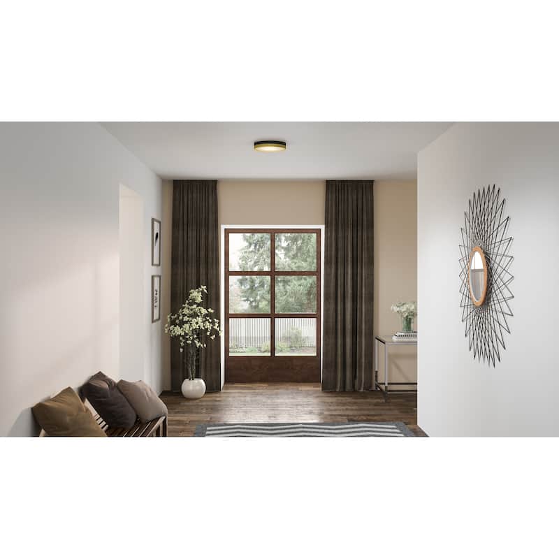Weldin Integrated LED Matte Black Gold Flush Mount - Matte Black Gold