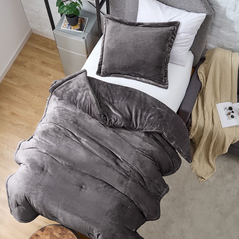 Touchy Feely - Coma Inducer® Oversized Comforter Set - Dark Core Gray