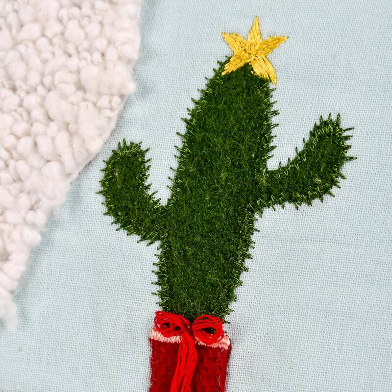 HGTV Home Collection "Merry Christmas" Llama Pillow, White, 18 in