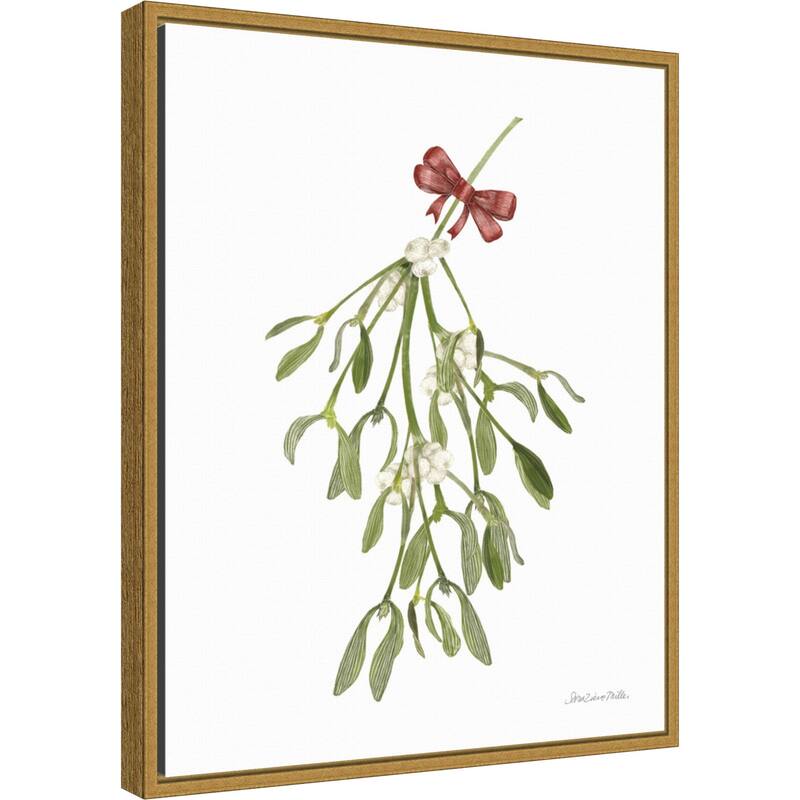 Peace and Joy Mistletoe by Sara Zieve Miller Framed Canvas Wall Art
