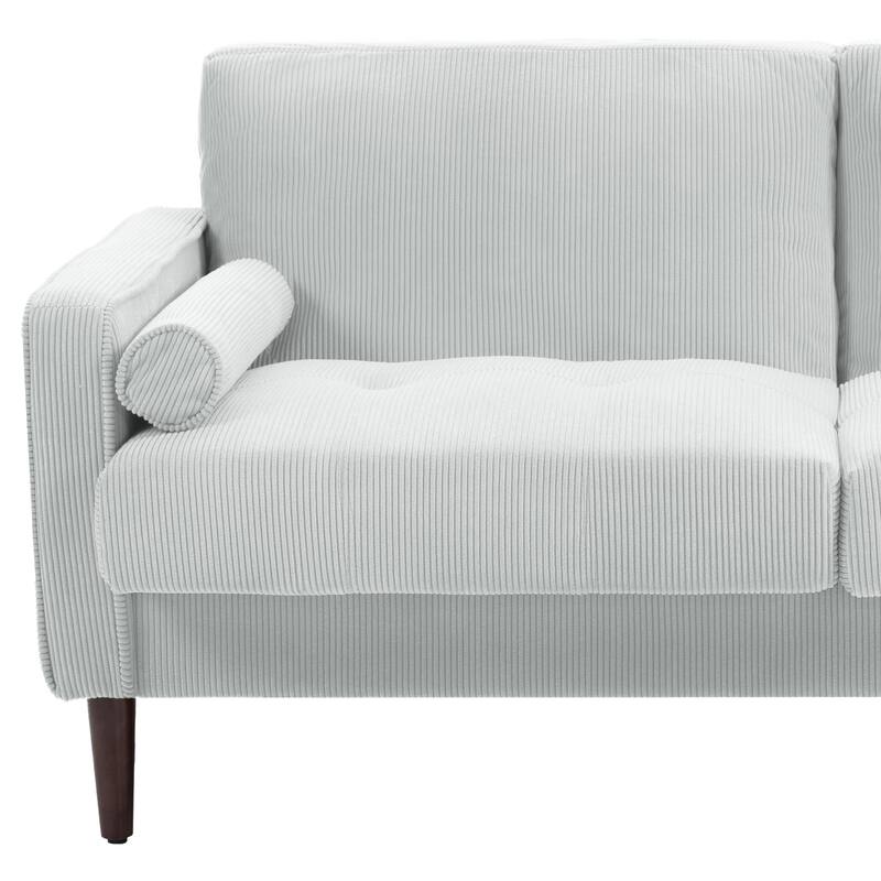 Corduroy 61.9" Loveseat Sofa Square Armrests