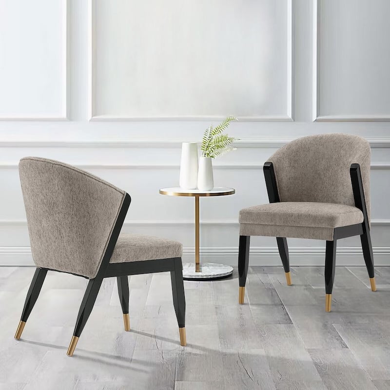 Manhattan Comfort Modern Ola Boucle Dining Chair - Stone - Set of 2