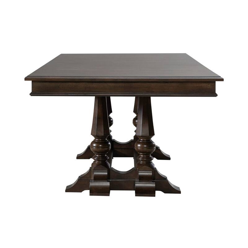 Arden Road Dining Room Trestle Table in Satin Cherry Brown - Width 42" x Depth 108" x Height 30"