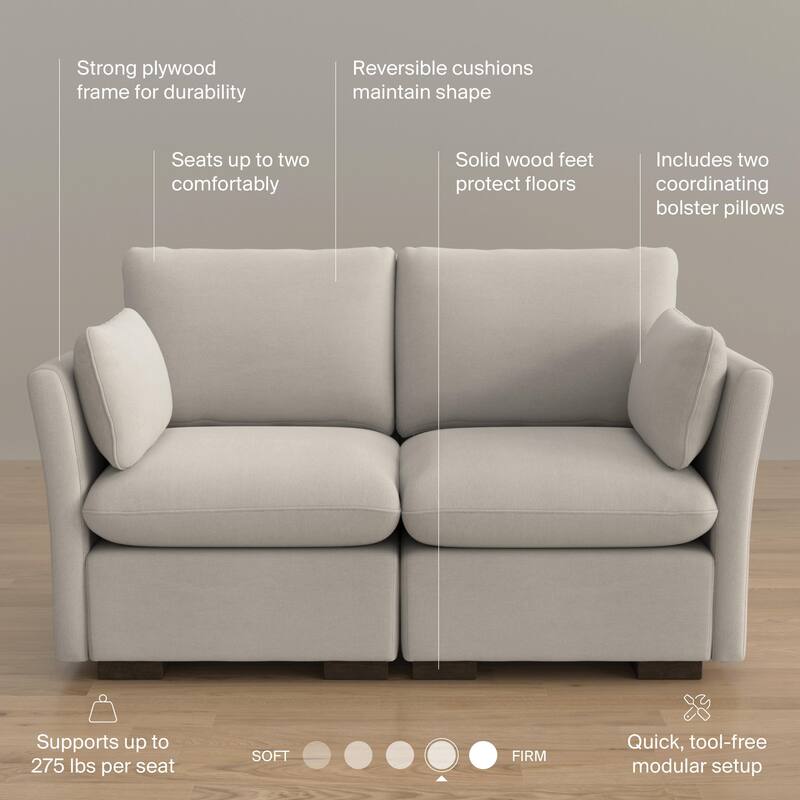 Bush Home Sienna Modular 2-Seater Loveseat