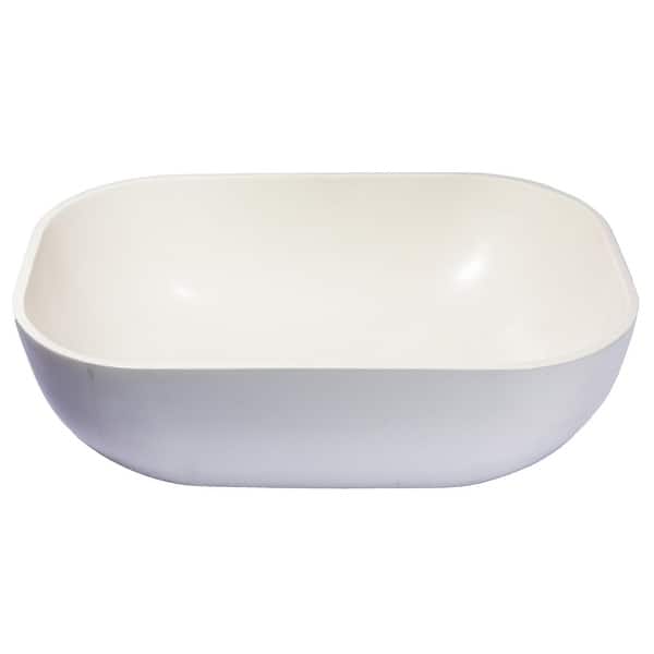 Rectangular Concrete Vessel Sink with Drain White Bed Bath & Beyond