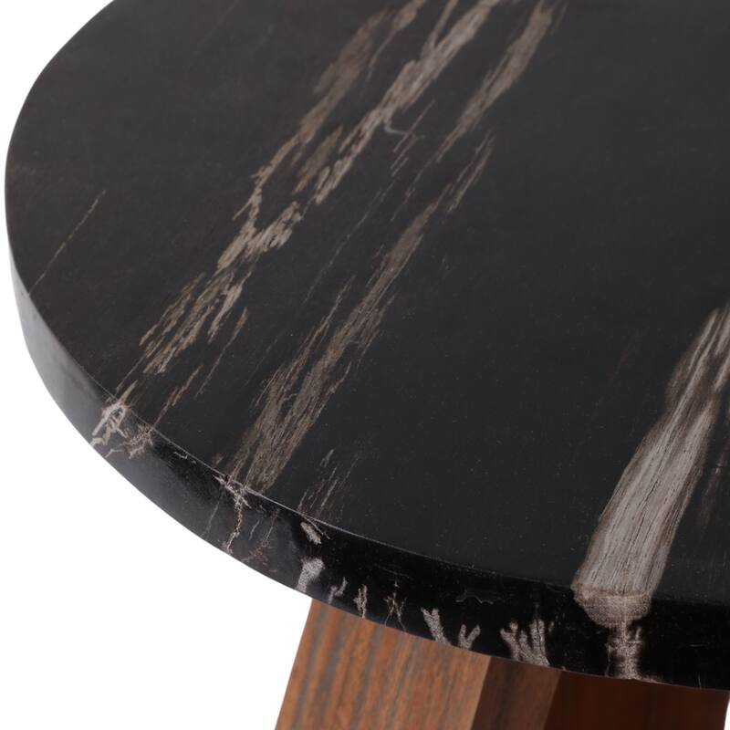 Modern Wood Accent Table Wood with Sculptural Tripod Base - 16" x 16" x 22"