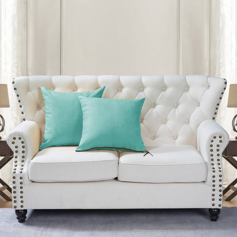 Suede 2 Piece Pillow Shell Set with Big Zipper, NO INSERT