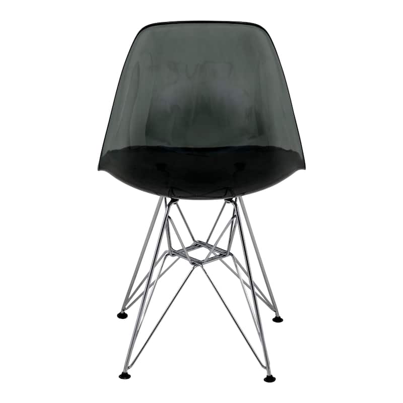 LeisureMod Cresco Molded 2-Tone Eiffel Side Chair - White Blue - 17"L x 18.4"W x 32"H