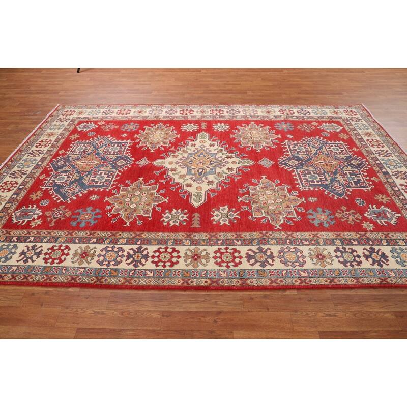 Red Kazak Oriental Area Rug Handmade Traditional Bedroom Wool Carpet - 6'6" x 9'9"
