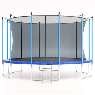 16FT Trampoline, Recreational Trampolines with Enclosure Net and Ladder