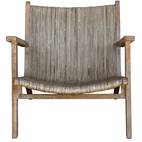 Uttermost Aegea 30" Wide Tropical Beach Coastal Rattan and Wood Accent - White Washed Natural