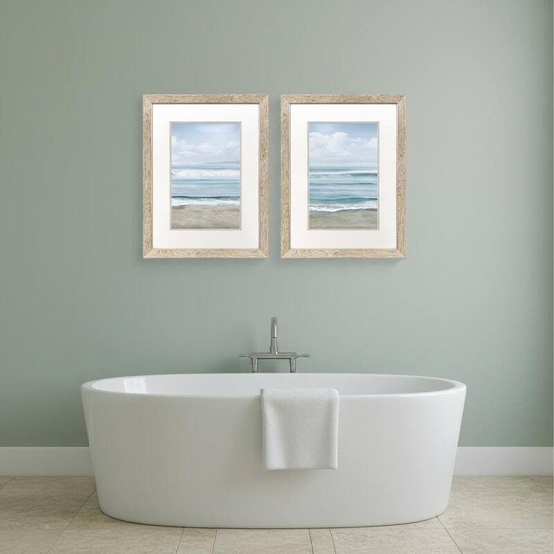 HomeRoots Set Of Two Timeless Waves Brown Framed Wall Art - 21.00 in. x 27.00 in. x 1.00 in.