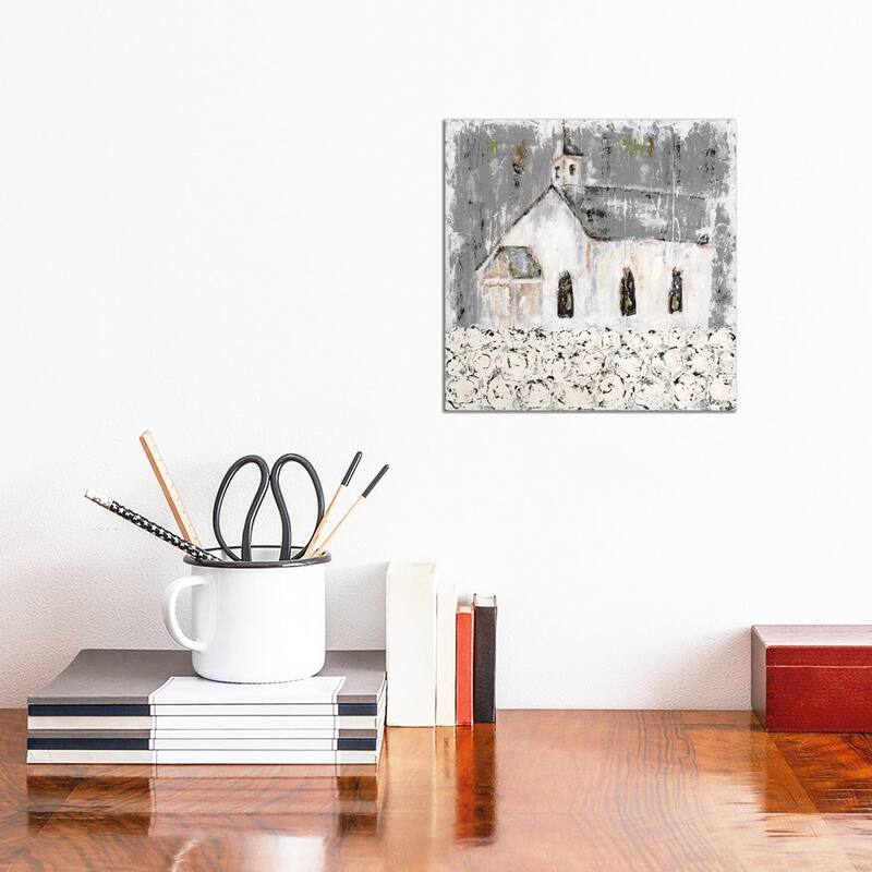 iCanvas "Cottonfield Chapel" by Ashley Bradley Canvas Print - 12x12x0.75