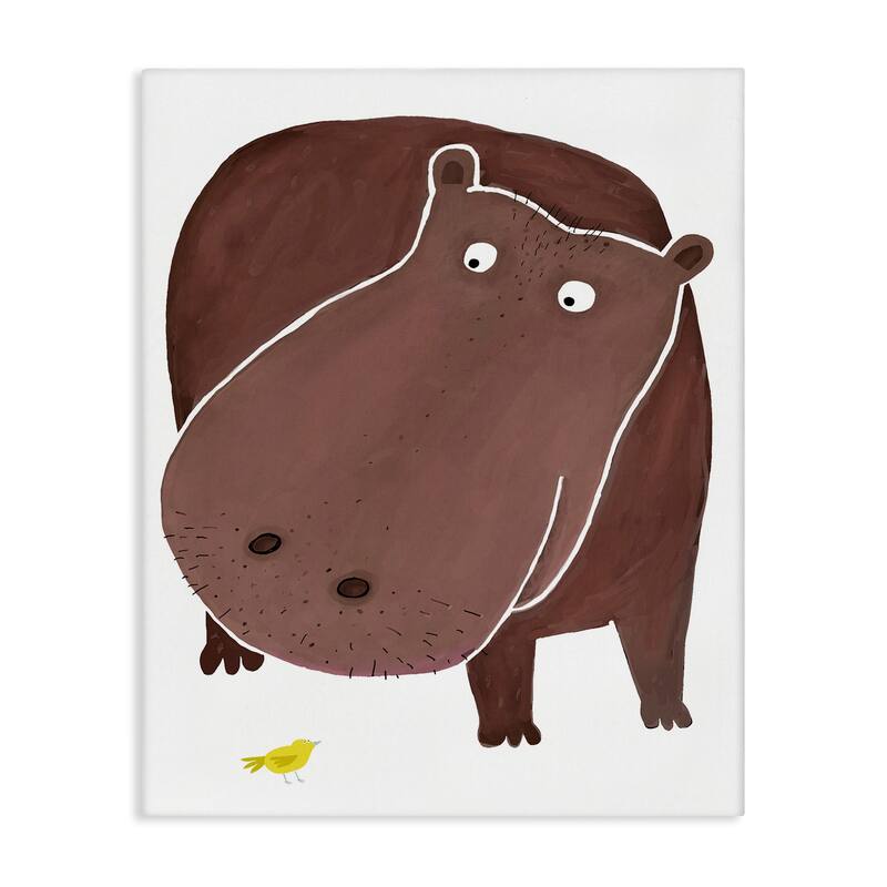 Stupell Hippo and Bird Friends Canvas Wall Art Design By Carla Daly - 30 x 40