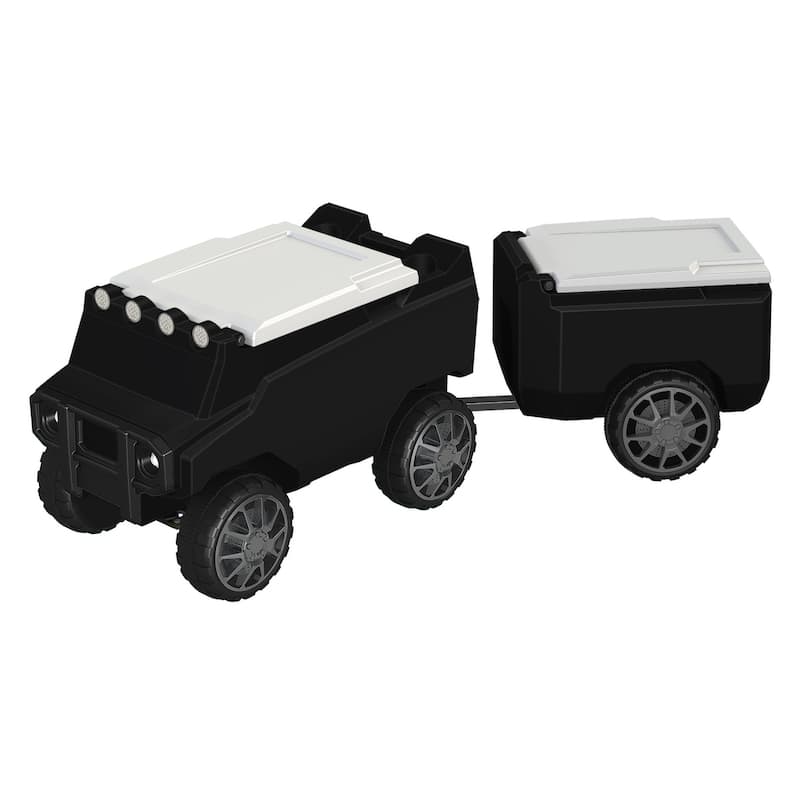 Black Cooler Trailer with White Lid