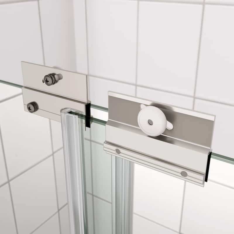 60'' x 58'' Double Sliding Tub Door in Chrome with Clear Tempered Glass