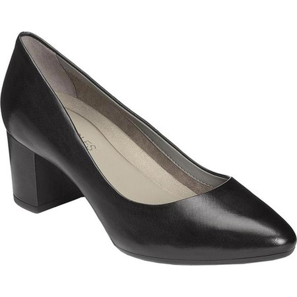 Silver Star Pump Black Leather 