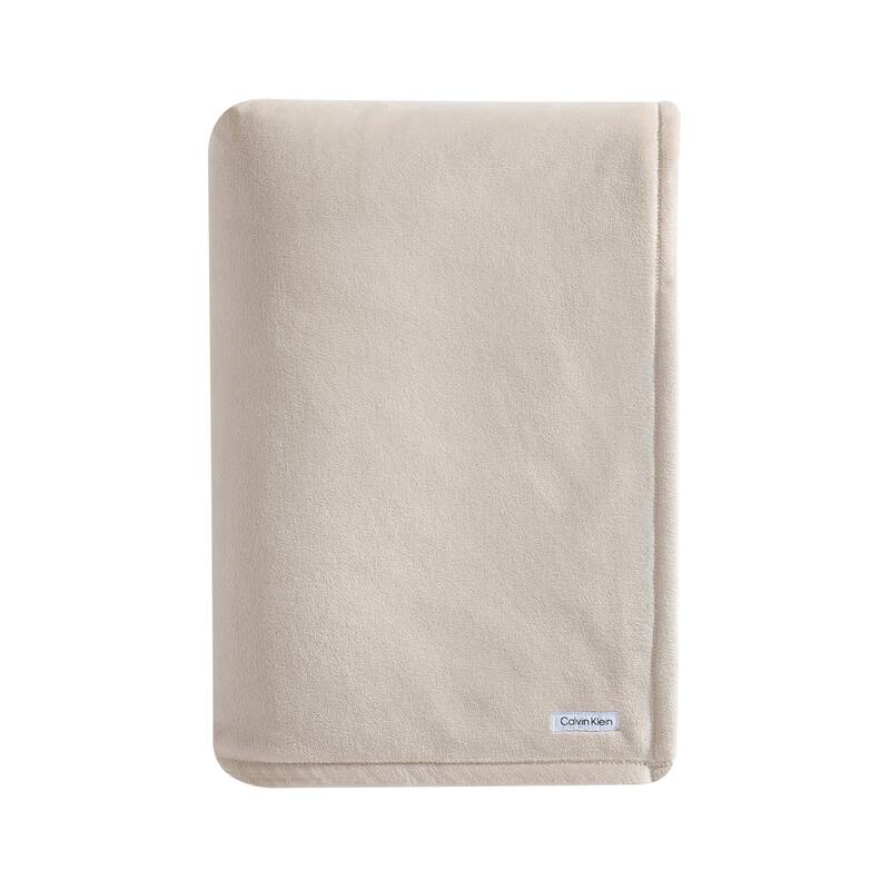 Calvin Klein Plush Solid Reversible Blanket