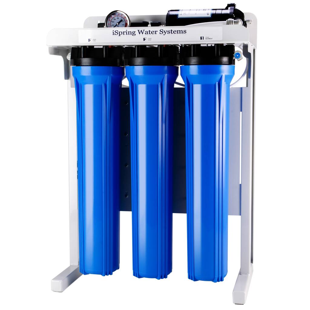 iSpring RCB3P Blue Plastic Commercial Reverse Osmosis Water Filter System with Metal Frame