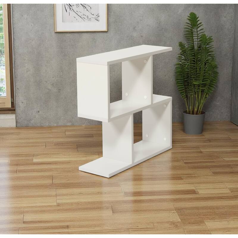 Alfa Rectangle 4 Shelves End Table, 23 inch End Table for Living Rooms - Grey