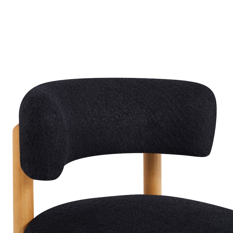 Christopher Knight Home - Rovena Modern Farmhouse Upholstered Accent Chair with Thatched Wood Base