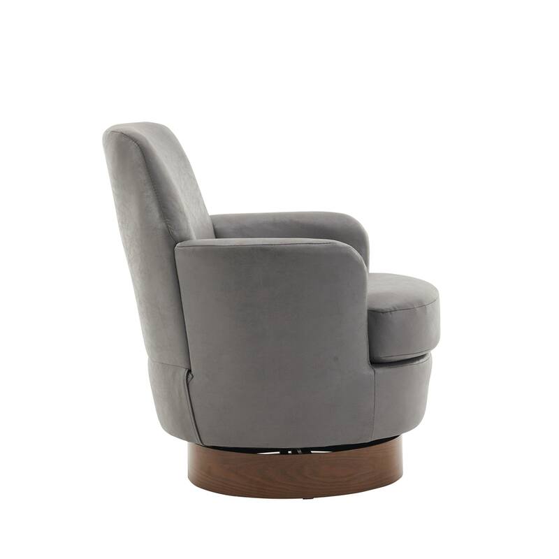 Modern Swivel Barrel Chair with Gold Stainless Steel Base