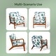 preview thumbnail 9 of 9, EROMMY Mid Century Modern Accent Chair - Floral Lounge Chair with Solid Rubber Wood Frame, 330lbs Capacity, Green