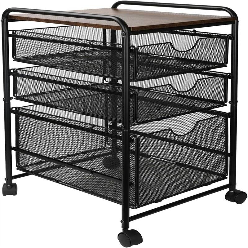File Storage Drawer Carts - 12"D x 17"W x 25"H