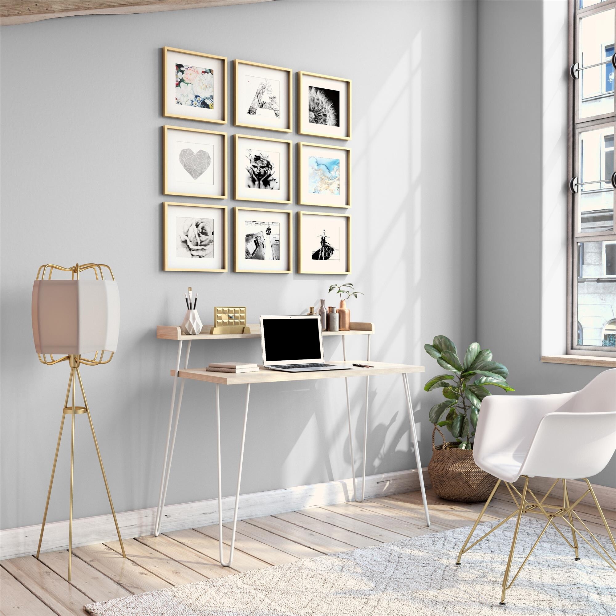 Retro desk with riser top